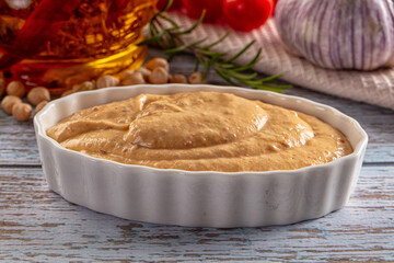 Organic homemade hummus creamy snack