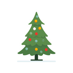 Fototapeta premium Decorating Tree, modern 2D flat vector illustration in icon style, isolated on pure white background.