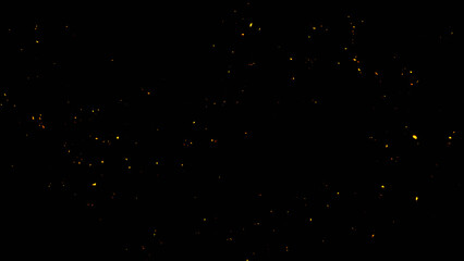 Obraz premium Perfect fire particles embers sparks on black background . Texture overlays.