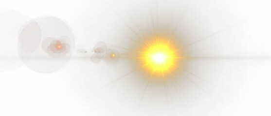 Solar spotlight and glowing bokeh PNG, ideal for bright overlays, shining stars, radiant light bursts, sparkling lens flare, and abstract digital designs
