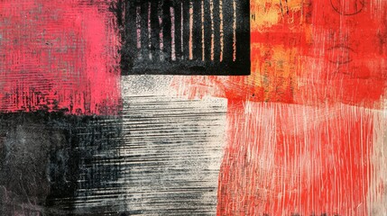 Vibrant abstract artwork featuring bold colors and dynamic textures in a modern art style