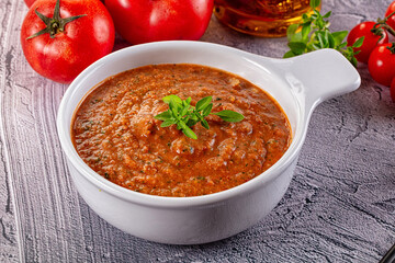 Gazpacho - cold Spanish tomato soup