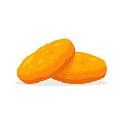 Chicken Nuggets illustrated in a clean 2D flat vector style, minimal and modern, isolated on a white background.