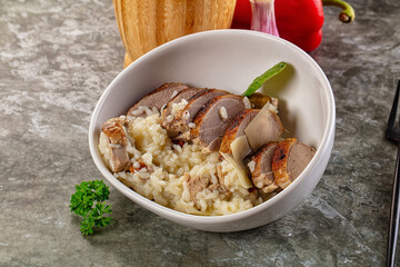 Risotto woth fried duck breast