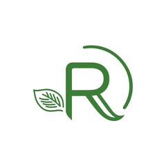 Leaf with Alphabet Letter – Natural Eco Logo Typography Design Jpg
