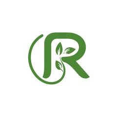 Leaf with Alphabet Letter – Natural Eco Logo Typography Design Jpg