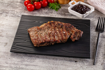Grilled rib eye beef steak