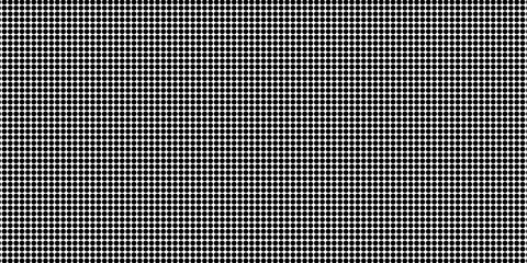 Texture of metal black mesh with round holes on a white background. Background made of metal perforated mesh