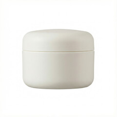 White skincare cream container with smooth surface and minimalist design  