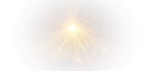 Bright sunbeam with sparkling golden light PNG