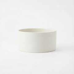 Simple white ceramic bowl on a neutral background  