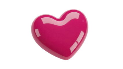 Isolated Bright Pink Heart Symbol - Love and Romance, Valentine's Day Decoration for Graphic Art