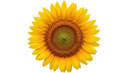 Isolated Sunflower in Bloom with Golden Yellow Petals, Summer Crop, Close-Up of Blossom