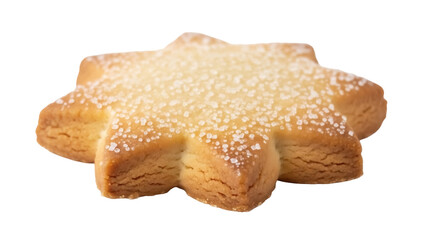Isolated star-shaped sugar cookie with granulated sugar, delicious treat for the holidays
