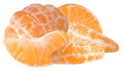 overhead photograph of a peeled mandarin orange with several segments placed around it, creating a bright and healthy image suitable for blogs