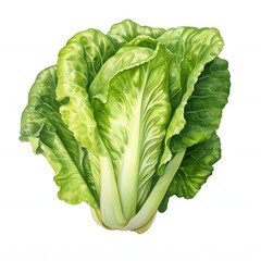 Fototapeta premium Fresh bok choy with vibrant green leaves isolated on a white background