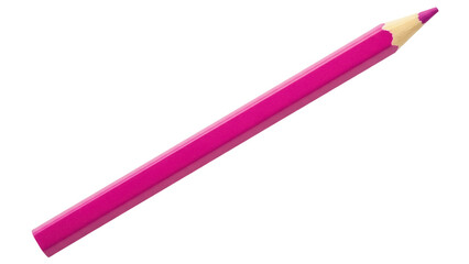 Isolated magenta pink pencil on a plain surface, simple drawing tool, stationery object
