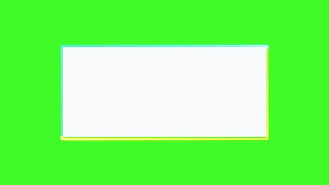 Abstract glowing neon light rectangle border frame animation on black background. seamless concert wall neon gradient web animation.
