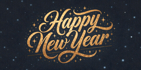 Happy New Year 2026 Gold Clock | New Year Countdown Art | Printable Digital Design