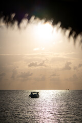 Boat on the Maldives Island Shore