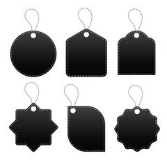 Blank paper price tag design. Sales label template. Vector illustration