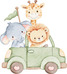 Safari Animals ride Car