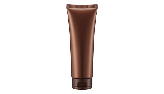 Brown cosmetic tube isolated on a transparent background packaging beauty