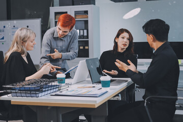 Multiracial business people having meeting