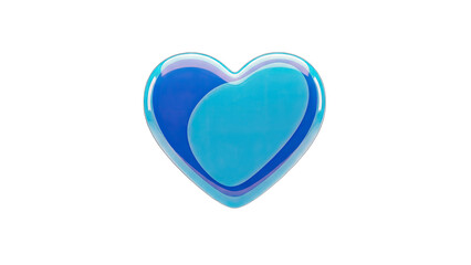 Blue Heart Icon on White Background