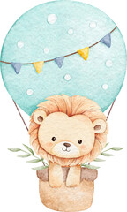 Baby Lion in Hot Air Balloon
