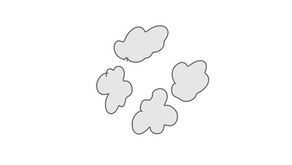Hand Drawn Doodle Cloud Burst Effect | Cartoon Weather Explosion PNG and Motion Graphic