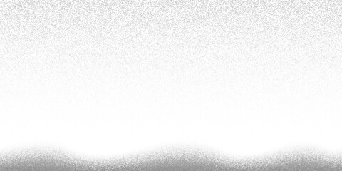 Abstract winter landscape with falling snow and snowdrifts made of digital noise vector illustration. White background with gray grain texture for Christmas banner or subtle technology design