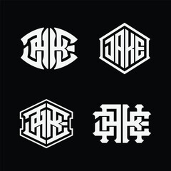 Collection JAKE monogram with hexagonal frame, interlocking and overlapping, can be applied to logos, clothing designs, social media visuals, print materials, and various digital branding purposes.  © Missingfont