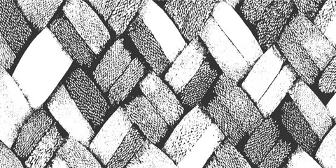 Close up textured black and white woven rope pattern © appl
