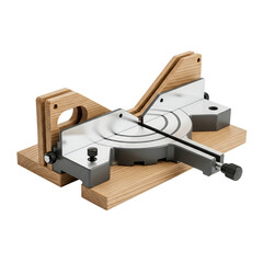 Plastic miter box with adjustable angle for precise cutting concept of repair tools  