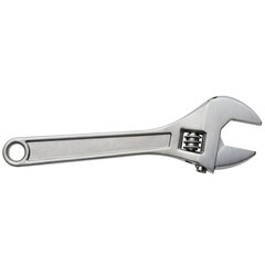 Adjustable wrench on white background for repair tools use  