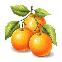 Fresh oranges with green leaves create a vibrant and appetizing image