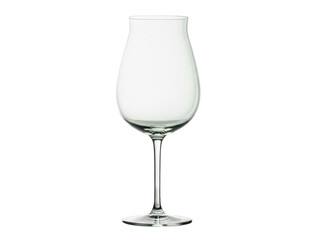 Isolated clear tulip-shaped stemware glass, for wine or beer tasting, on neutral backdrop