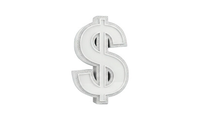 3D Dollar Sign on White Background