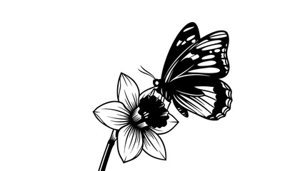 A colorful swallowtail butterfly with beautiful wings is isolated on a white background, highlighting its natural beauty as a macro insect illustration for summer garden design