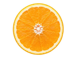 Isolated half orange citrus fruit, vibrant juicy slice, fresh and healthy food, delicious snack