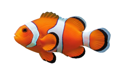 Isolated orange clownfish Nemo, tropical reef fish, beautiful underwater creature, animal pet