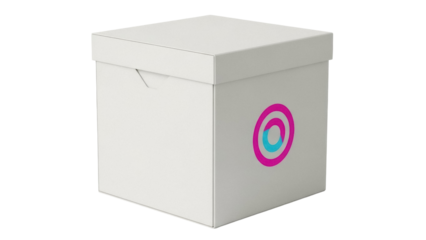 Isolated gift box mockup, product package presentation, branded promotional packaging