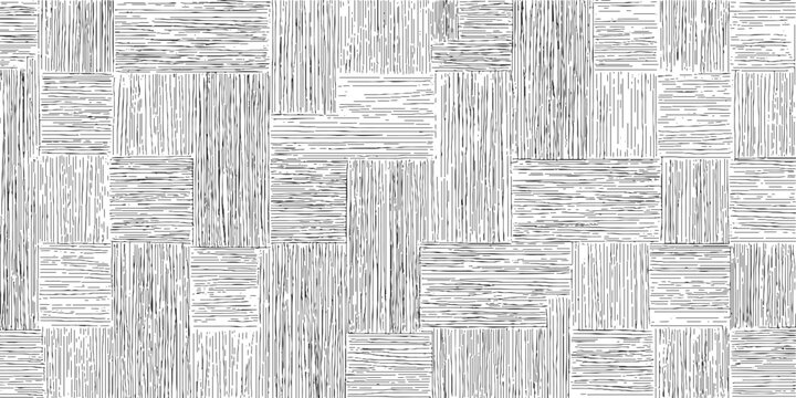Black and white abstract pattern of varied rectangular blocks filled with parallel lines background texture