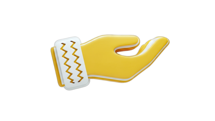 3D Hand Giving Support on White Background