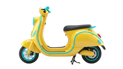 Isolated Yellow Electric Scooter, Personal Transportation in Trendy Color Design Concept © Corman
