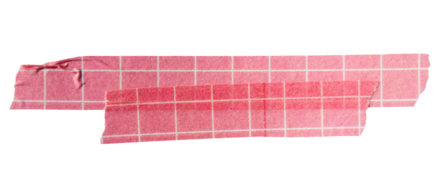 Ripped torn paper adhesive red grid pattern washi tape on transparent background - Powered by Adobe
