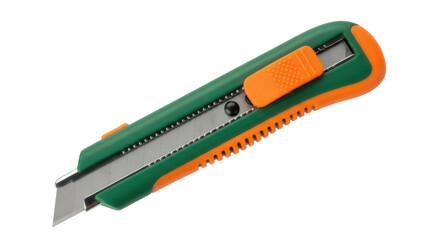 Isolated box cutter, utility knife with blade, craft tool for various projects and hobbies
