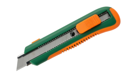 Isolated box cutter, utility knife with blade, craft tool for various projects and hobbies