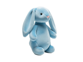 Isolated pastel plush bunny toy for kid, soft stuffed animal, gift idea for Easter or baby shower